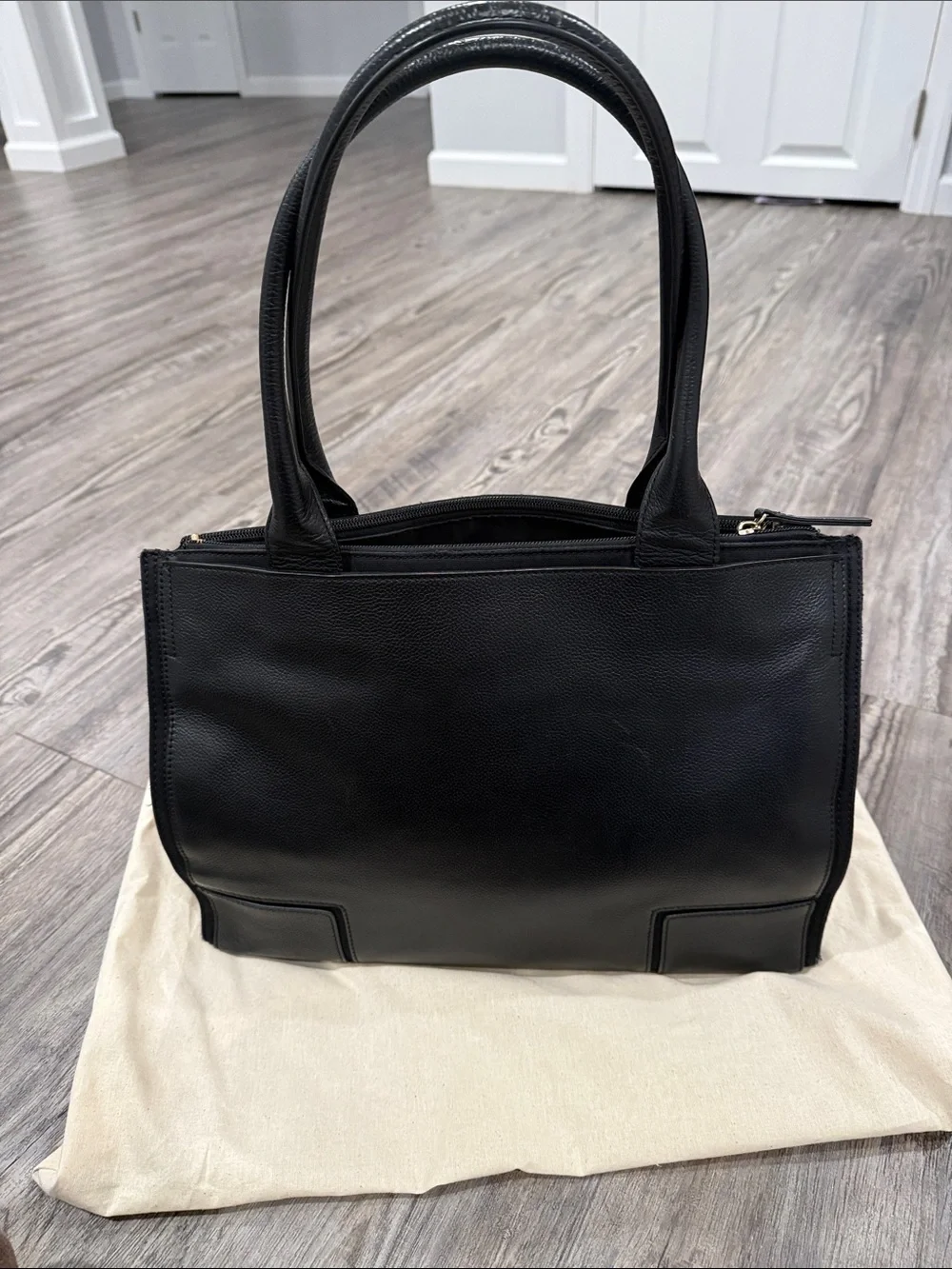 Tory Burch Ella Black Leather Tote Bag